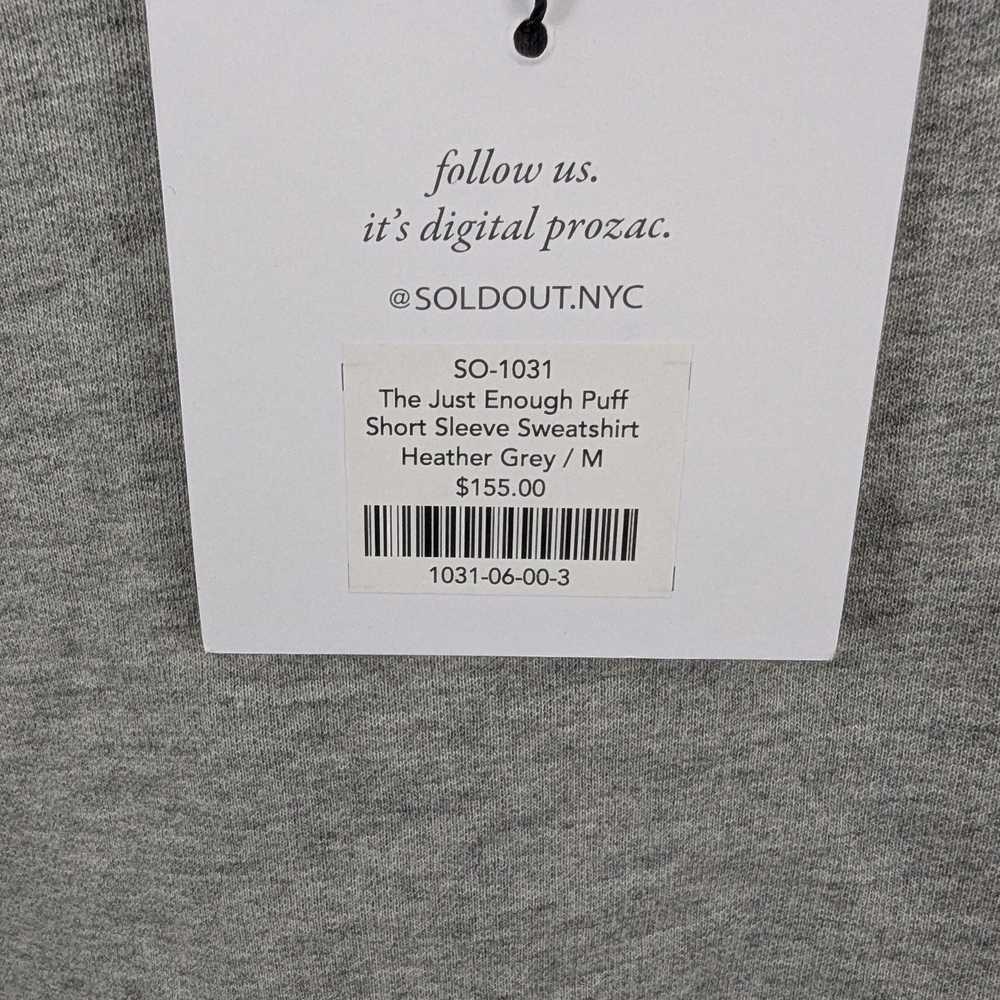 Gray Puff Sleeve Sweatshirt - Picture 2 of 3
